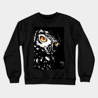 Owl Print Crewneck Sweatshirt